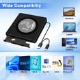 thumbnail image 4 of External Blu Ray CD DVD Drive, USB Blu Ray Drive External Bluray Burner Read/Write BD Player with 2 USB and TF/SD Slots, Optical Blue Ray CD DVD Read, 4 of 8