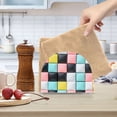 thumbnail image 2 of Yayeee Napkin Holder for Table Kitchen Paper Tissue Organization, Gray Checkered Pattern, 2 of 8