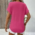 thumbnail image 4 of Zunfeo Soft Summer Tops for Women Short Sleeve Ladies Tops V-Neck Pullover Cozy Shirts New Arrivals Hot Pink, 4 of 8