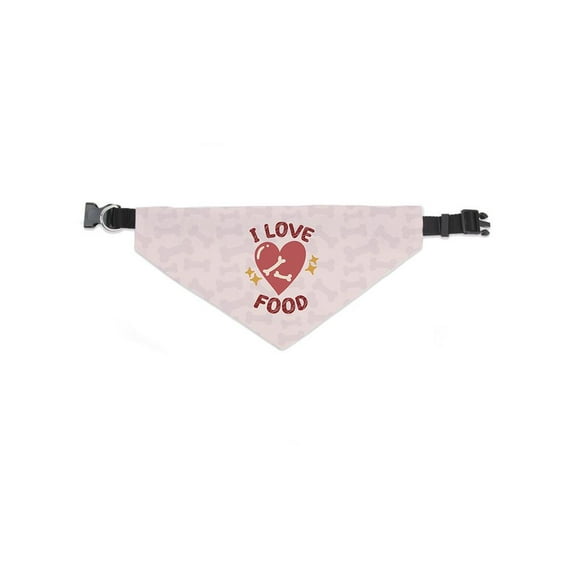 I Love Food Pet Bandana -Smartprints Designs, Medium