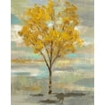 thumbnail image 2 of Vassileva, Silvia 20x24 White Modern Wood Framed Museum Art Print Titled - Golden Tree and Fog I, 2 of 4