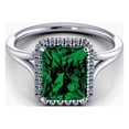thumbnail image 3 of 2.00 carat Emerald Cut Emerald and Diamond Halo Bridal Set in 10k White Gold, 3 of 3