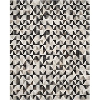 SAFAVIEH Studio Leather Lucinda Geometric Area Rug, Ivory/Black, 8' x 10'