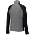 thumbnail image 3 of Women's Black/Heather Gray LSU Tigers Finalist Raglan Quarter-Zip Jacket, 3 of 3