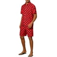 thumbnail image 4 of Lars Amadeus Polka Dots Hawaiian Set for Men's Short Sleeves Summer Shirts 2 Pieces Suit, 4 of 4