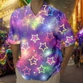 thumbnail image 2 of ChaoLingNeng Mardi Gras Dress Shirts for Men,Mens Mardi Short Sleeve Shirt Numbers 3D Printed Button Lapel Short Sleeve Shirt Top,Mardi Gras Holiday Shirt for Men, 2 of 4