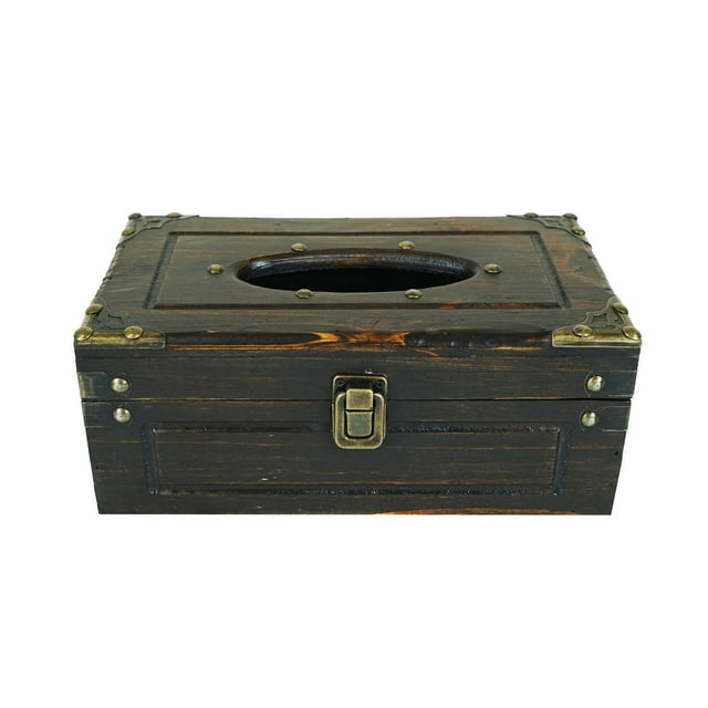 Brown Hardwood Tissue With Wood Grain Texture Wood Tissue Box