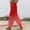 Red, variant on Womens Elastic Waist Linen-Blend Split Hem Straight Leg Pants, Soft Weave Material with Drawstring Casual Slacks Pink S