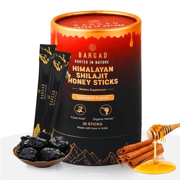 Bargad Pure Himalayan Shilajit Sticks with Organic Honey & Cinnamon (30 Count) | Easy Single Use Shilajit Sticks | Boosts Energy & Immunity with 85+ Trace Minerals, 75%+ Fulvic Acid