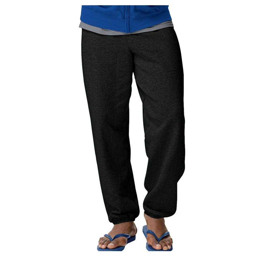hanes men's ecosmart open leg fleece pant with pockets