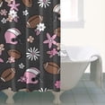thumbnail image 4 of Gray Football and Flowers Pattern Shower Curtain 36"x72" ,Bathroom Decorative Shower Curtains Set with 12 Hooks,Modern Waterproof Washable Shower Curtain, 4 of 6