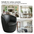 thumbnail image 5 of UIXE Swivel Accent Chair Set of 2 Faux Leather Barrel Chair Upholstered Armchair for Living Room Modern Round Arm Club Chair, Black, 5 of 6
