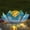Hollow Blue, variant on Waitmin LED Solar Lights, Crackle Glass Lotus Decoration, Waterproof Metal Flower for Patio, Lawn, Pathway