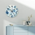 thumbnail image 4 of Pratyus Blue Flowers Theme 10-Inch Wall Clock for Living Room Decor, Kitchen, Dorm, Practical Everyday Gifts 10x10in, 4 of 8