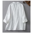 thumbnail image 5 of Baberdicy Women's Linen Blazer Jacket Lightweight Linen Suit Jacket for Women - Casual Long Sleeve Open Front Blazer - Spring Summer Office Coat (S-XXL) (White | XXL), 5 of 9