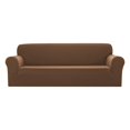 thumbnail image 4 of Sapphire Home 2-Piece Sofa and Loveseat Slipcovers, Couch Covers Set, Form fit Stretch, Wrinkle Free, Furniture Protector, Sofa Covers for Living Room, Diamond Pattern Polyester Spandex (Brown), 4 of 4