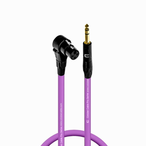 Coluber Cable Right Angle XLR Female to 1/4" TRS Male Pro 3-Pin Microphone