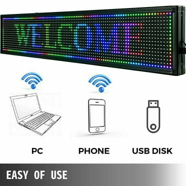 Miumaeov LED Sign Scrolling 40 x 8 inch Seven-color Sign Programmable by PC& WiFi & USB with SMD Technology for Advertising and Business LED Advertising Sign Board