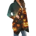 thumbnail image 4 of Dvprdro Halloween Plus Size Cardigan Sweaters for Women Funny Cute Print Long Sleeve Halloween Costumes Fall Fashion Lightweight Open Front Coat Tops, 4 of 5