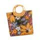 thumbnail image 5 of Bolso de mano Salvador tejido a mano moderno con diseño floral Naranja, 5 of 9