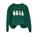 thumbnail image 4 of Halloween Womens Sweatshirts Crewneck Ghost Printed Shirts Fall Winter Long Sleeve Sweaters Casual Blouses Loose Fitting Hoodless Sweatshirt Pullover Top Halloween Costumes, 4 of 5