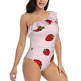 thumbnail image 3 of Honeii Strawberry for women's one-piece swimsuit featuring a chic one-shoulder design experience elegance and style in the water-Small, 3 of 6