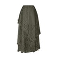thumbnail image 3 of LWavelet Women Lace Tiered Maxi Skirt High Waist Ruffled Hem Boho Long Skirt Army Green XL, 3 of 7