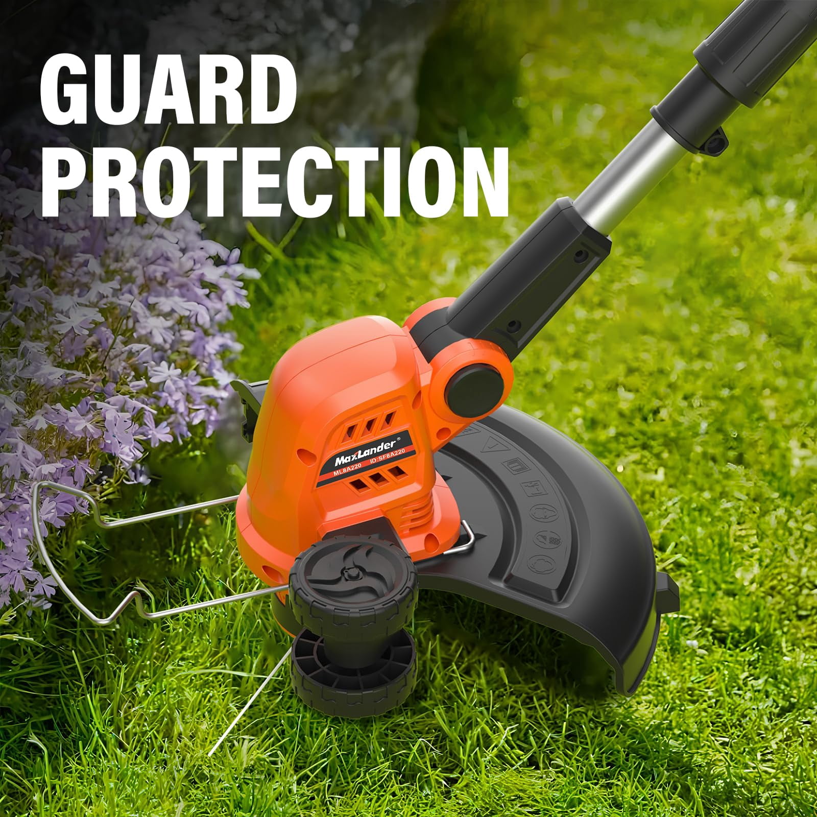 MAXLANDER Weed Wacker Cordless, 20V 12 Inch Cordless String Trimmer Edger, Weed Wacker Battery Operated with 8 PCS Replacement Spools, Lightweight Weed Trimmer (2x2.0Ah Battery and Charger Included)