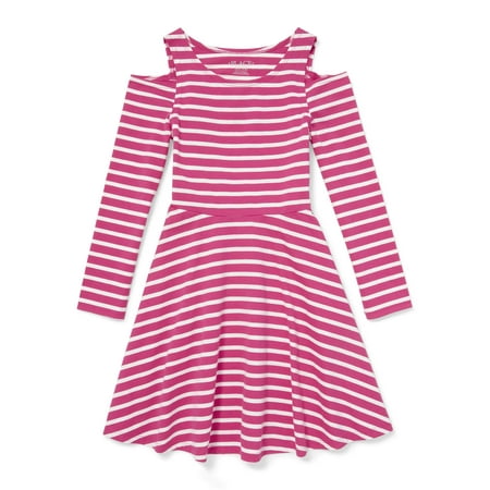 - Long Sleeve Cold Shoulder Jersey Dress (Little Girls & Big Girls)