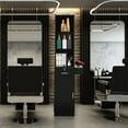 thumbnail image 6 of Zimtown Barber Station Cabinet Wooden Hair Styling Storage Locker Beauty Salon Equipment, Black, 6 of 9