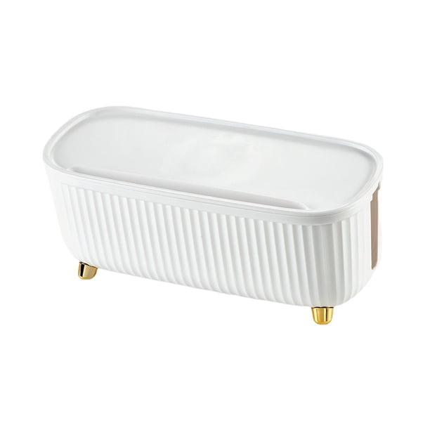 Caja de almacenamiento de cables, organizador de cables para escritorio, independiente, oculta cables, caja de cable de alimentación blanco
