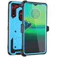 thumbnail image 1 of Mignova for Motorola G8 Case,[Built-in Screen Protector][Kickstand] Heavy Duty Rugged PC Back &Soft TPU Inner Armor Swivel Belt Clip Holster Protective Case for Motorola G8 6.4 Inch(Blue), 1 of 6
