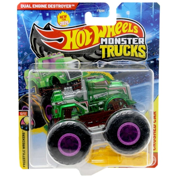 Hot Wheels Monster Trucks LIVE Dual Engine Destroyer Freestyle Wrecker Diecast Car