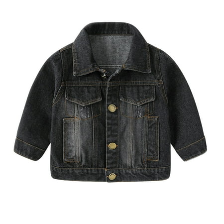 

Qufokar I Outfitters Coat Boys Child Kids Toddler Baby Boys Girls Long Sleeve Denim Jacket Coats Outer Outwear Outfits Clothes
