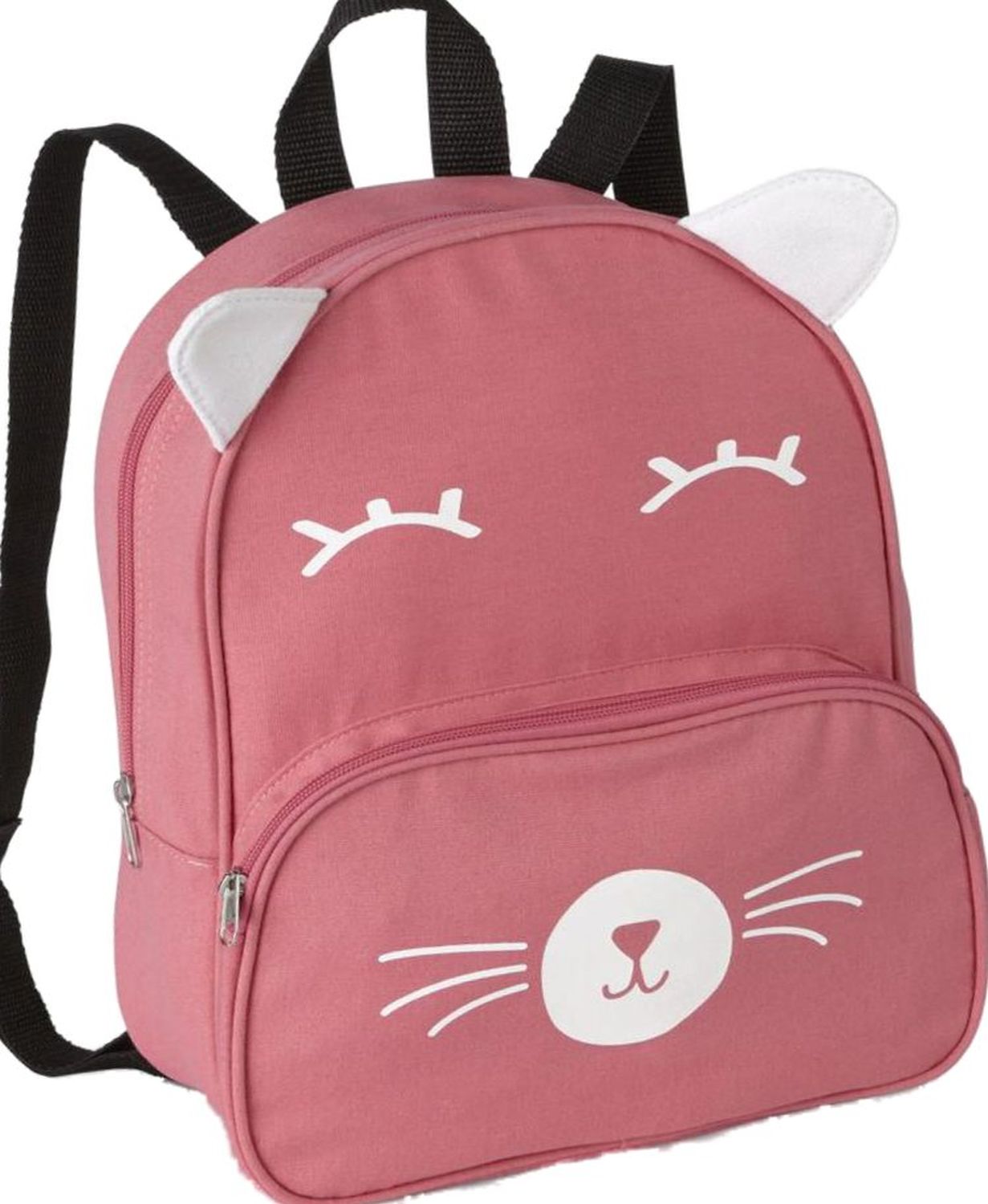 Basic Pink Kitty Cat 13" Backpack Lightweight Canvas Critter Preschool
