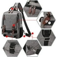 thumbnail image 2 of Canvas Cross Body Messenger Bag for Men Women Sling Shouler Backpack Travel Rucksack Grey-03-Large-(Water Resistant), 2 of 7