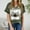 Army Green, variant on EQWLJWE Women Blessed Mama T-Shirt Blessed Mom Shirts Blessed Leopard Floral Mother Tee Tops