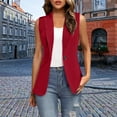 thumbnail image 2 of Jindong Gilets Décontractés pour Femmes, Gilet d'Été Sans Manches Léger Doublé Mode Décontracté Hauts de Travail, Manteaux Rouges pour Femmes, 2 of 6