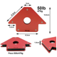 thumbnail image 4 of Imán Escuadra Bloosom  Para Soldar Magnética Herramientas 50 Lb 4 Pzs Rojo, 4 of 4