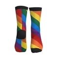 thumbnail image 2 of Athletic Socks Rainbow Pride Flag Sport Running Calf Socks Crew Socks for Men Women, 2 of 7