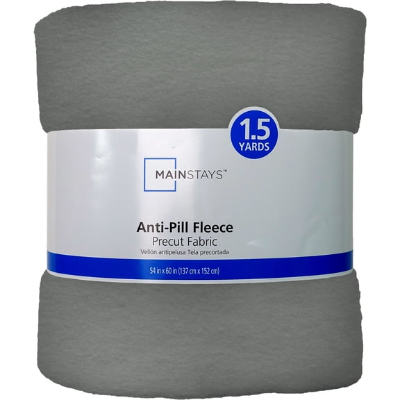 Mainstays 1.5 Yards 100% Polyester Lux Anti-pill Fleece Solids, Dark Gray, 60" Wide for Crafts