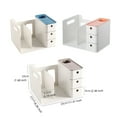 thumbnail image 4 of pitrice Book Storage Box Holder Bookend Drawers Business Multipurpose Plastic Brush for Dormitory Pen Pencils Organizing Gray, 4 of 9
