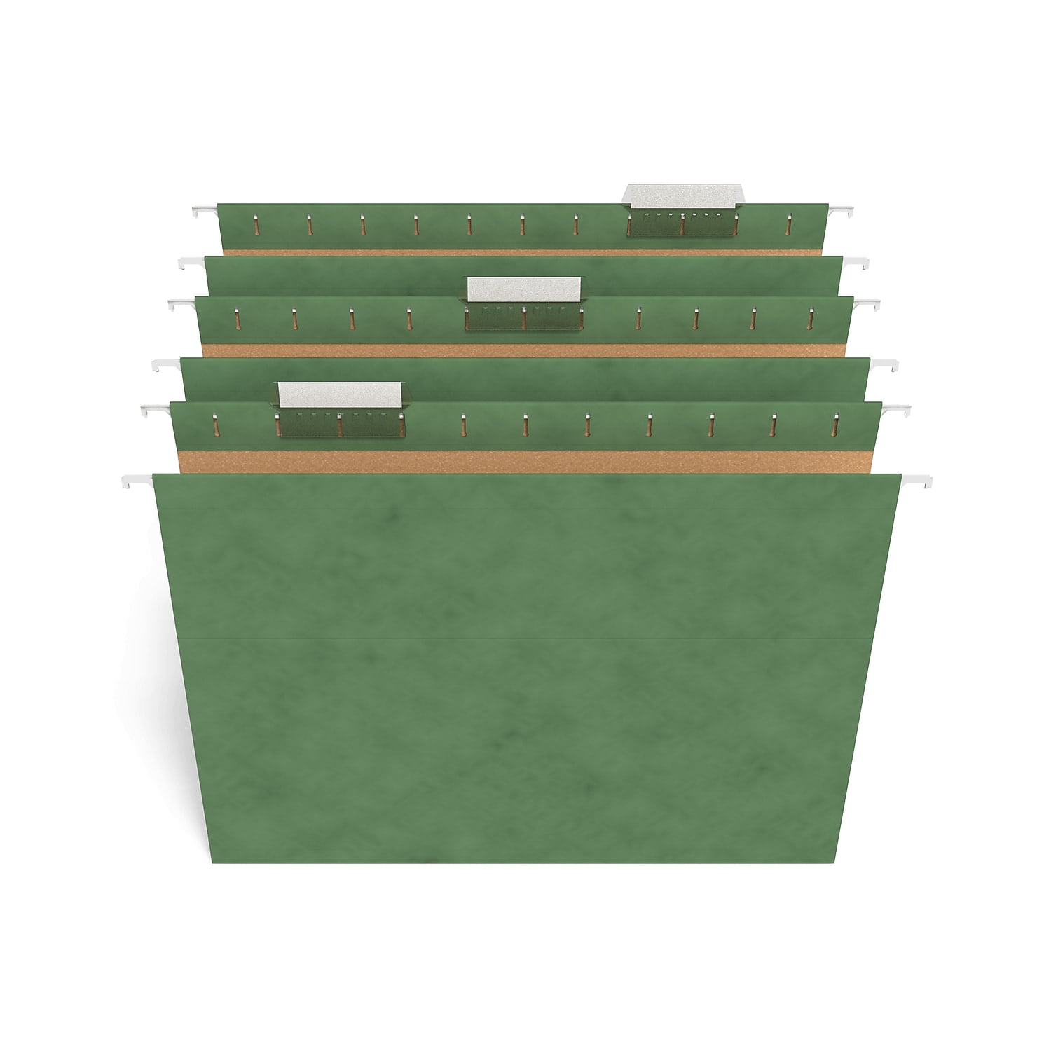 Staples Hanging File Folders 3-Tab 2" Expansion Ltr Size Std Green 25/BX 884240