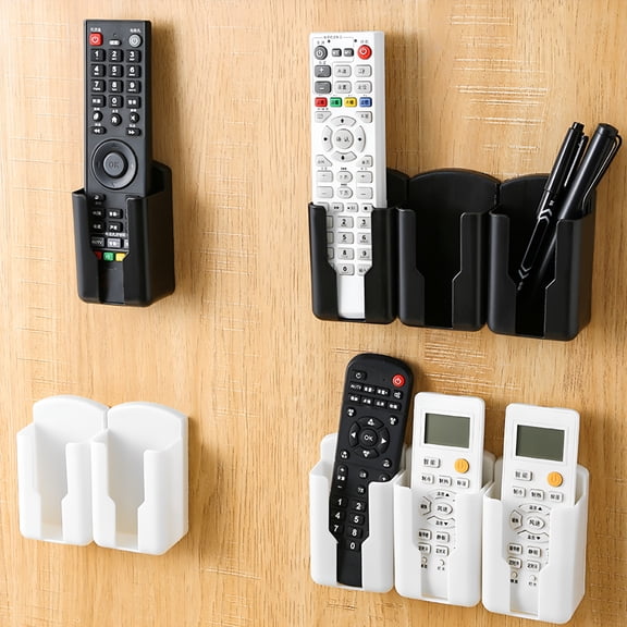 XIBUFE Wall-Mounted Remote Control Holder with Tool-Free Installation,Durable Plastic Organizer for Tv/Ac Remotes,Space-Saving Storage Box for Home & Office Remote Control Organizer