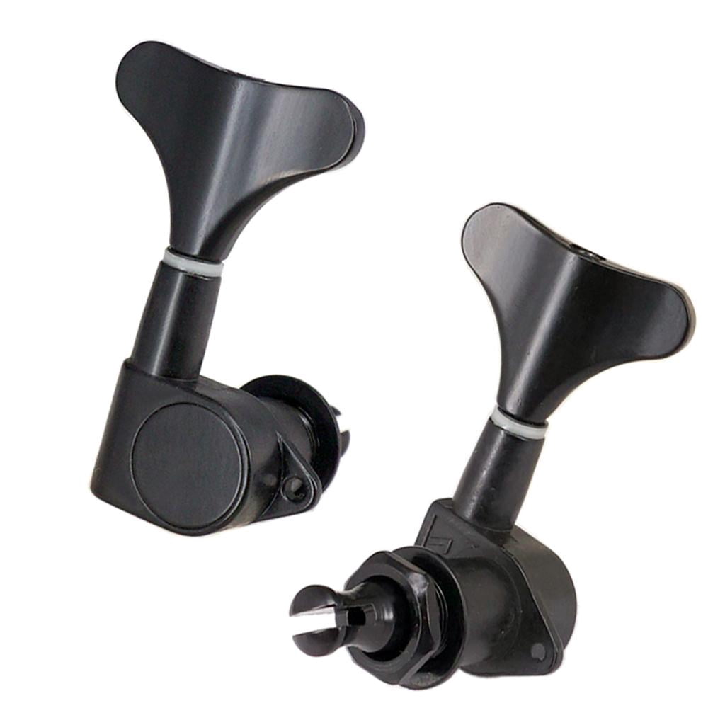 Sealed String Tuning Pegs Keys Machines Heads Electric Guitar Parts Replacement Compatible for 4/5/6 Strings - Black 2L3R