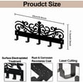thumbnail image 2 of Perchero de pared vintage con diseño floral de metal, 25 x 11,4 cm, con 5 ganchos, color negro, 2 of 9