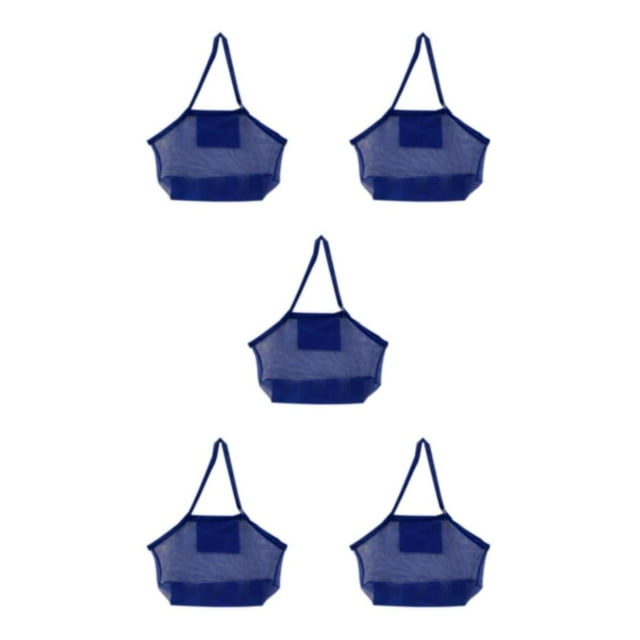 Wweixi Large Mesh Tote Bag for Beach and Swimming Pool Convenient Sand-Away Bag Blue Extra Large 5Set