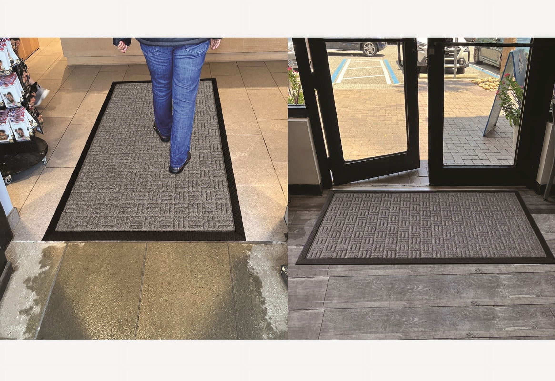 A1HC Indoor Outdoor Mat, Front and Back Entrance Welcome Mats, Front Door Patio Mats 47X71 Inches, Non-Slip Easy Clean Entrance Washable Large Size Doormats, Light Grey