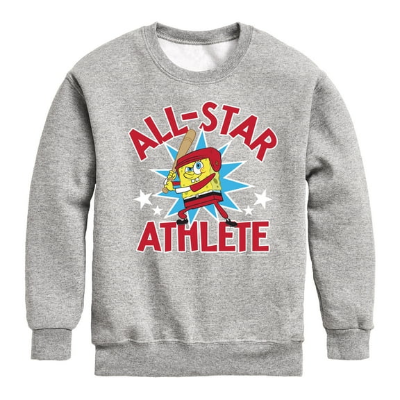 SpongeBob SquarePants - American All Star - Toddler And Youth Crewneck Fleece Sweatshirt