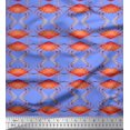 thumbnail image 1 of Soimoi Blue Rayon Crepe Fabric Crabs Ocean Print Fabric by Yard 46 Inch Wide, 1 of 1